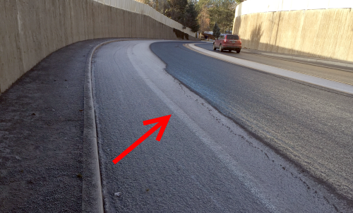 frosted road - bike lane stripe