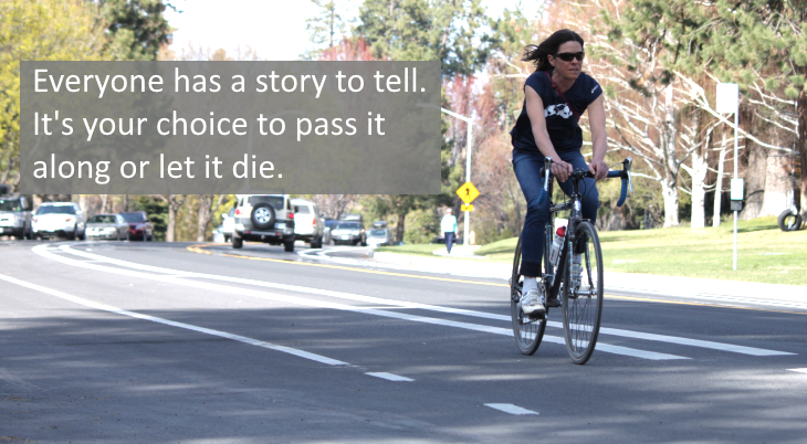 rider along NW Riverside @ Drake Park in Bend